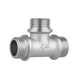 Трійник латунний Thermo Alliance Forte 1/2" (Н×Н×Н), посилений, нікельований, PN40 - зображення 1