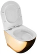 Підвісний унітаз REA CARLO FLAT MINI GOLD WHITE - изображение 7