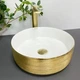 Умивальник (раковина) VBI PRATO BRUSH GOLD WHITE накладний - изображение 3