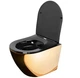 Підвісний унітаз REA CARLO FLAT MINI GOLD BLACK * - изображение 6