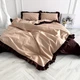 Постельное белье с рюшами семейный 150х210 (2 шт) Бязь Gold Luxe на молнии наволочки 70х70 капучино и шоколад - изображение 1