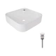 Комплект Qtap Stork: Раковина накладная квадратная 430x430x125 мм White + Донный клапан PU02 - изображение 1