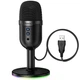 Мікрофон дротовий Hoco L25 Настільний USB 2.0/3.0 1.6m RGB-підсвітка для ПК/компьютера/ноутбуками Чорний - изображение 1