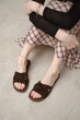 Женские шлепанцы из натуральной замши темно-коричневого цвета PARADIZE SHOES со стелькой Memory Foam 41 размер (стелька 26,8 см) - изображение 5