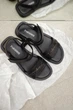 Женские босоножки PARADIZE SHOES из натуральной кожи черного цвета с застежкой липучкой со стелькой Memory Foam 36 размер (стелька 23,3 см) - изображение 5