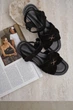 Женские босоножки PARADIZE SHOES из натуральной замши черного цвета с застежкой липучка со стелькой Memory Foam 38 размер (стелька 24,5 см) - изображение 2