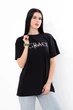 Женская футболка свободного кроя Трикотажный край 8384-001 чорний 52 - изображение 1