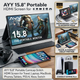 Портативный монитор AYY 15.8" FHD 1080P IPS HDR: Второй экран для MacBook, Ноутбука, PS5, Xbox, Switch + Чехол-подставка - изображение 2