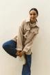 Жіноче пальто-сорочка з кашеміру Seventeen L-XL Бежевий (e15bb0978b4d) - изображение 8