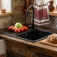 Мойка кухонная, гранитная, прямоугольная Valetti 35R 62х43см Черная + смеситель - изображение 3