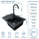 Мойка кухонная, гранитная, прямоугольная Valetti 35R 62х43см Черная + смеситель - изображение 5