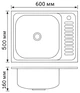 Кухонна мийка Brinex Satin 6050-L 0,6мм (BRIN6050LSAT06) - зображення 2