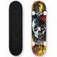 Скейтборд деревянный SP-Sport Skateboard Skull 8413-1 размер 78х20см Black-Yellow-Red - изображение 1