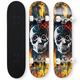 Скейтборд деревянный SP-Sport Skateboard Skull 8413-1 размер 78х20см Black-Yellow-Red - изображение 3