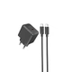 Мережевий зарядний пристрій з кабелем HOCO CS13A Ocean single port PD20W charger set(Type-C to Type-C) Black - изображение 1