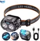 Налобный фонарь LED аккумуляторный с датчиком движения и индикатором заряда - изображение 1