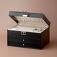 Скринька Casegrace SP-01265 Black 23*17*13,5 см для ювелірних виробів трирівнева на замку з ключем - зображення 5