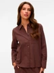 Рубашка хлопковая женская Vero Moda 10344941 M Chocolate (5715833047362) - изображение 1
