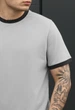 Футболка Мужская Стаф Светло-серая Графит Двухцветная Базовая Staff Lu Light Gray & Graphite S (388282) - изображение 3