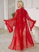Халат довгий прозорий з мереживом Valentino S Червоний - зображення 2