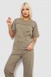 Костюм женский повседневный однотонный, цвет хаки, L, 221R101 - изображение 2