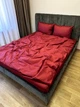 Постільна білизна півтораспальна 150×215 страйп сатин 100% бавовна, бордовий, наволочки 70×70 - зображення 2