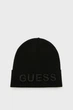Чоловіча чорна шапка MAXI LOGO KNIT BEANIE Guess L AM5027POL01 - изображение 1