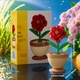 Міні конструктор MekanSM Rose Flower K336 (99 деталей) – троянда у горщику, ABS пластик, декор 9,2 см - зображення 2