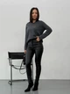 Жіночі штани з еко-шкіри на флiсi Uaclothes 44-46 Чорний (like35141-155611357) - зображення 2