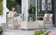 Набір пластикових меблів для саду та балкону Keter Scandi Linea Balcony Set 264044 бежевий/світло-бежевий - зображення 2