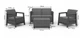 Набір пластикових меблів для саду Keter Scandi Linea 2 Seater Set 270924 графіт/сірий - зображення 3