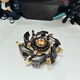 EDC Фиджет игрушка спинер раскладной магнитный Артефакт Fidget Toy антистресс офисный слайдер (серый с золотым) - изображение 6