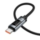 USB-кабель Type-C на Type-C HOCO U148 Lord для швидкого заряджання з дисплеєм (1.2m, 240W, 5A). Black - зображення 6