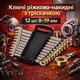 Набор комбинированных ключей с трещоткой 8-19 мм 12 шт Cr-V сталь 72 зубца профессиональный набор рожково-накидных ключей - изображение 1