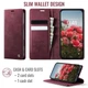 Чехол-книжка CaseMe RFID из нубука для iPhone 13 Бордовый - изображение 9