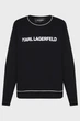 Жіночий чорний світшот LOGO PIPING Karl Lagerfeld XL A2W20066 - изображение 1