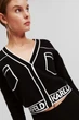 Жіночий чорний кардиган SHORT LOGO CARDIGAN Karl Lagerfeld M 231W2011 - зображення 4