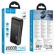 Зовнішній акумулятор HOCO J159A Essence 22.5W+PD20W fully compatible power bank(20000mAh) Black (6942007673587) - зображення 2