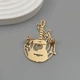 Брошь из стали BROCHE бижутерия Музыка Гитара с нотами золотистая BRSF115219 - изображение 3