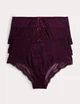 Набор кружевных трусиков Marks&Spencer миди High rise shorts размер 14 3 шт magenta 0236 - изображение 1