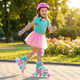 Роликовые коньки раздвижные детские русалка SP-Sport Mermaid 3211 размер 35-38 Mint-Pink - изображение 7