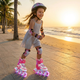 Роликовые коньки раздвижные детские русалка SP-Sport Mermaid 3211 размер 31-34 Pink-Violet-White - изображение 8