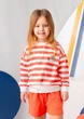 Детский унисекс полосатый свитер ZEYLAND, цвет коралловый, возраст 7-8 лет, рост 128 см - изображение 1