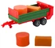 Zabawka LEAN Toys Traktor Rolniczy Farmerski Z Zieloną Przyczepą i Sianem 62 cm Czerwona (5905991058571) - obraz 3