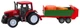Zabawka LEAN Toys Traktor Rolniczy Farmerski Z Zieloną Przyczepą i Sianem 62 cm Czerwona (5905991058571) - obraz 1