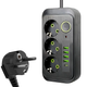 Сетевой фильтр удлинитель 2м 2500Вт (3 розетки + 4xUSB + Type-C) F09U Черный (см11857) - изображение 1