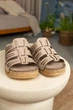 Жіночі прошиті шкіряні шльопанці DJUS SHOES Бежевий 40 розмір (26 см.) - изображение 7