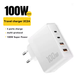 Мережевий зарядний пристрій Essager GAN 100W (2 Type-C + 2 USB) White - зображення 2