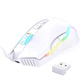 Ігрова бездротова мишка Onikuma C-105 Pro з RGB підсвіткою, 2.4GHz, 600-3600 DPI, 7 кнопок, безшумна миша для ПК та ноутбука, біла - зображення 2
