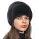 Женская шапка из натурального меха норки на вязаной основе Меховой Стиль Лобик 54-60 Темный ирис (132/B) - изображение 1